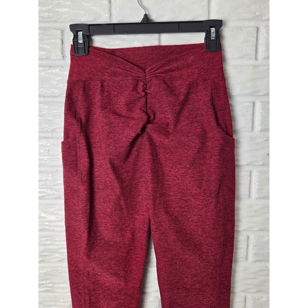 NWT Bombshell Sportswear leggings Women's size XL Red Scrunch 26" inseam Ruched - Picture 5 of 10